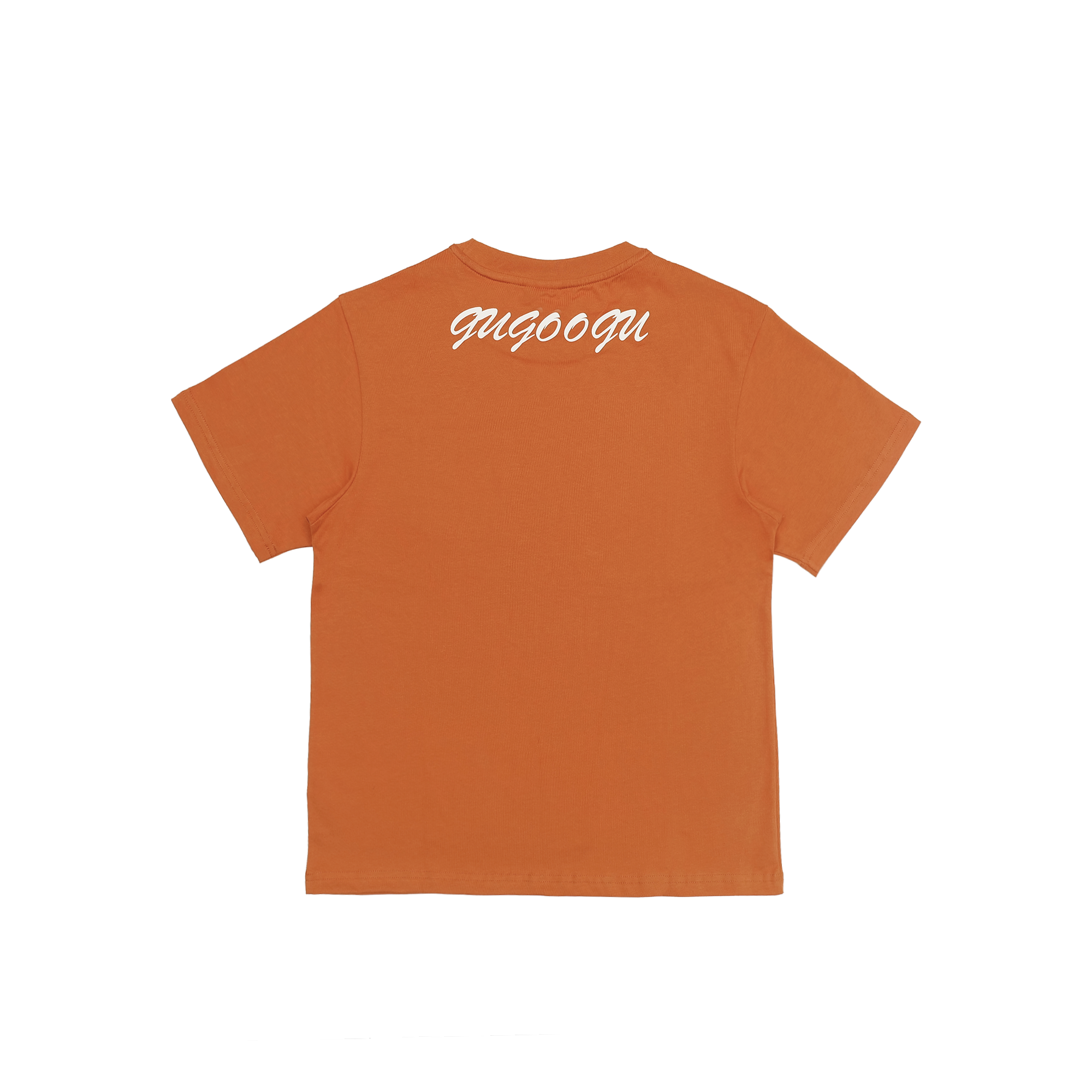 Gugoogu Contrast Stitch Cursive Logo Pocket Slim Fit T-Shirt | Orange | Hong Kong Original Design