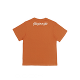 Gugoogu Contrast Stitch Cursive Logo Pocket Slim Fit T-Shirt | Orange | Hong Kong Original Design
