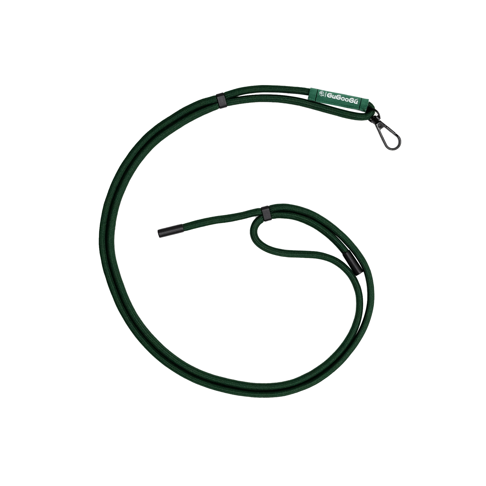 這是GUGOOGU的綠色手機掛繩，它的繩子長度可以調節。
