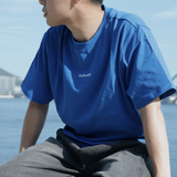 Gugoogu Contrast Stitch Minimalist Logo Slim Fit T-Shirt | Blue | Hong Kong Original Design