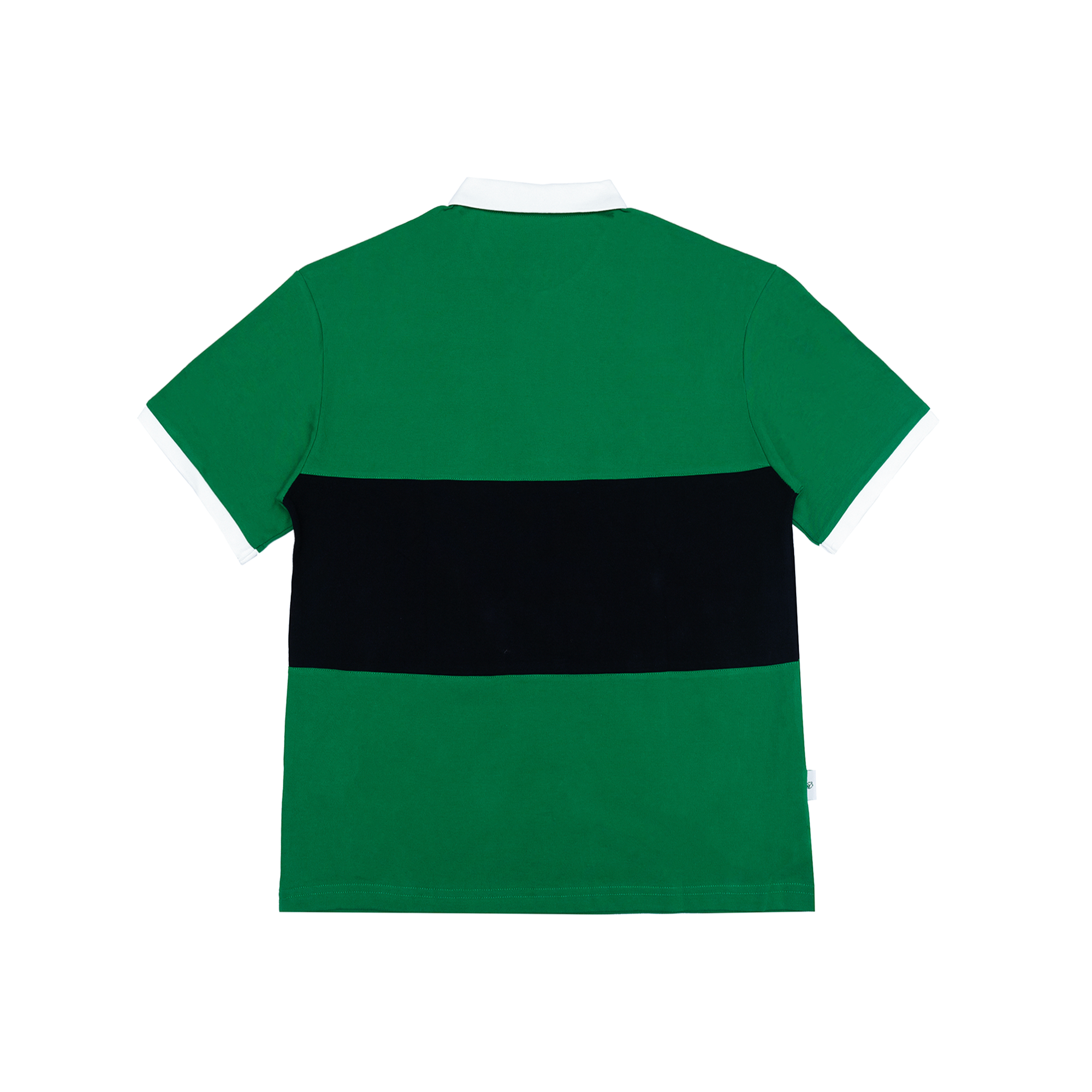 Gugoogu Retro Color-Blocked Cotton Slightly Loose Polo Shirt | Forest Green | Hong Kong Original Design