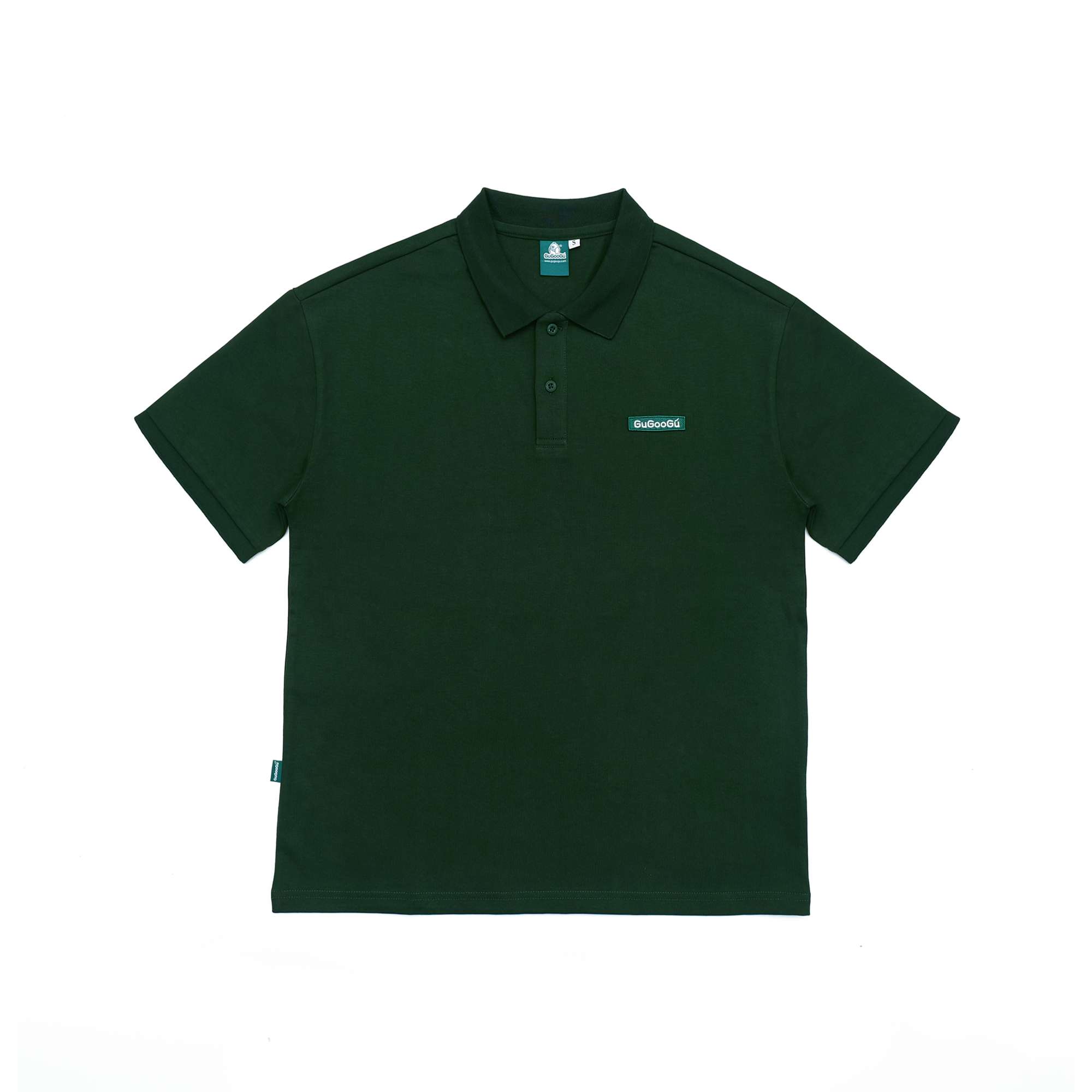 Gugoogu Classic Logo Pure Cotton Slightly Loose Polo Shirt | Green | Hong Kong Original Design