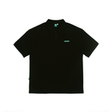 Gugoogu Classic Logo Pure Cotton Slightly Loose Polo Shirt | Black | Hong Kong Original Design