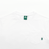Gugoogu Contrast Stitch Cursive Logo Pocket Slim Fit T-Shirt | White | Hong Kong Original Design