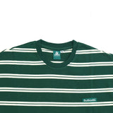 Gugoogu Striped Classic Box Logo Slightly Loose T-Shirt | Forest Green | Hong Kong Original Design