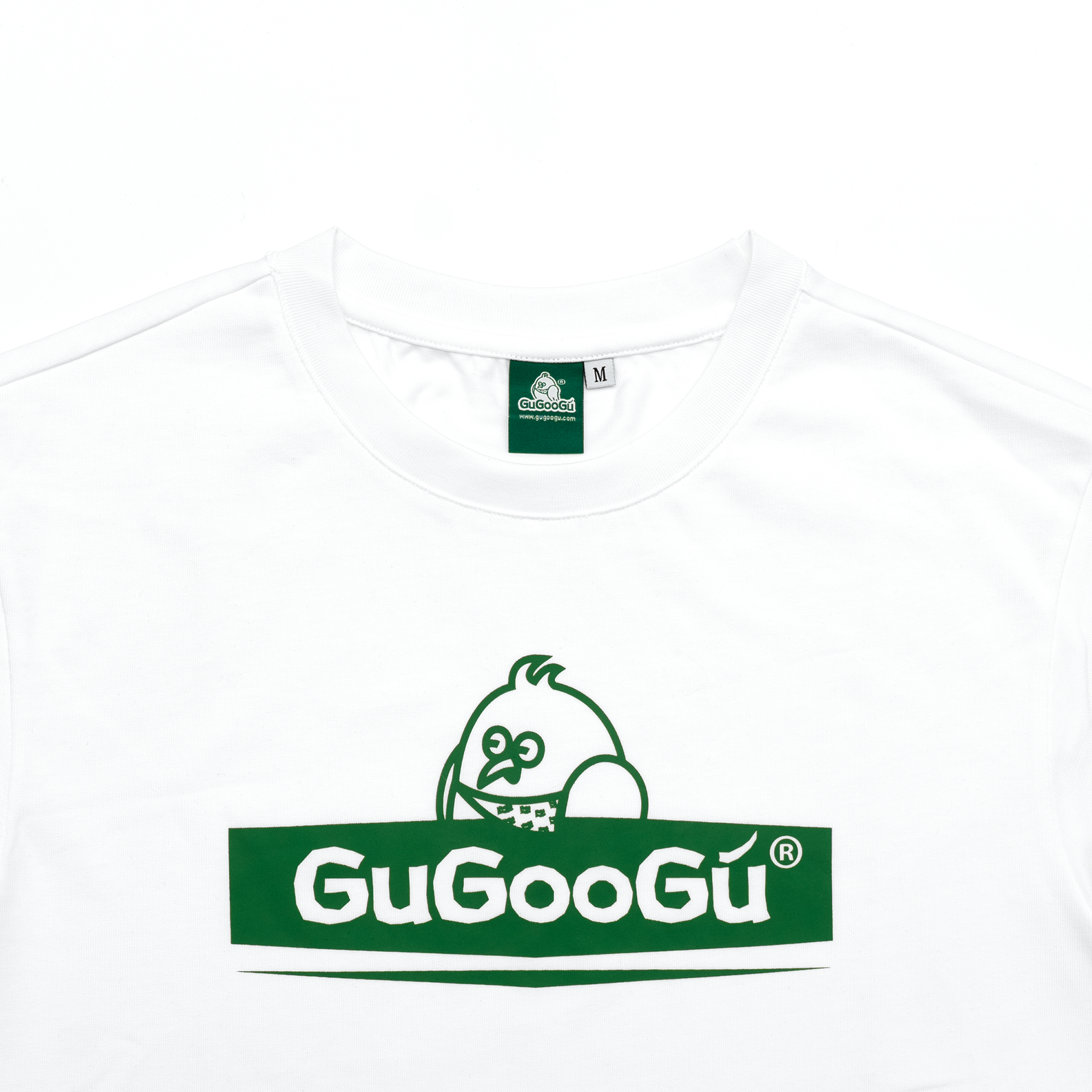 Gugoogu Peeking Bird Box Logo Slim Fit T-Shirt | White | Hong Kong Original Design