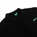 Gugoogu Classic Logo Pure Cotton Slightly Loose Polo Shirt | Black | Hong Kong Original Design