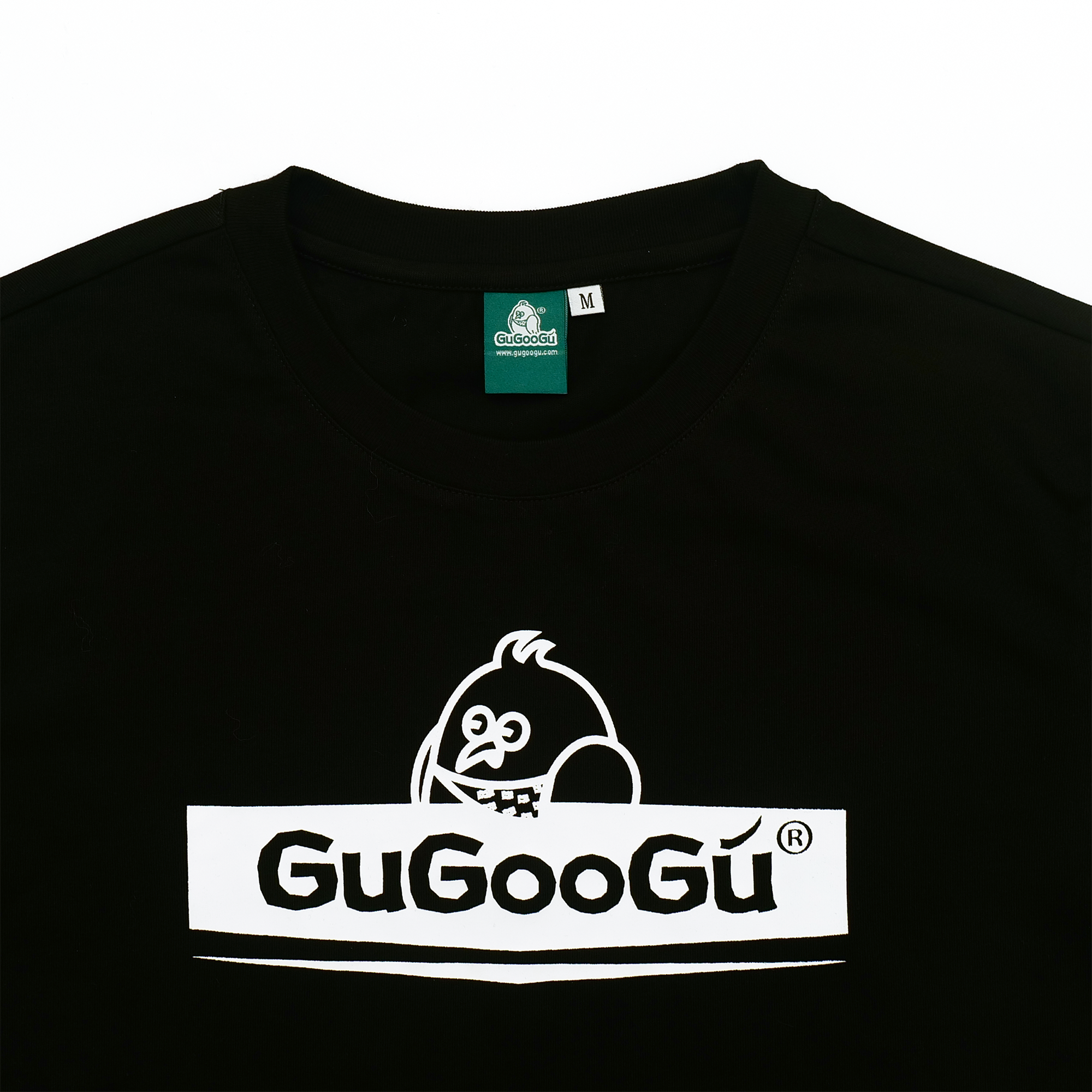 Gugoogu Peeking Bird Box Logo Slim Fit T-Shirt | Black | Hong Kong Original Design