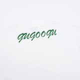 Gugoogu Contrast Stitch Cursive Logo Pocket Slim Fit T-Shirt | White | Hong Kong Original Design