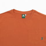 Gugoogu Contrast Stitch Cursive Logo Pocket Slim Fit T-Shirt | Orange | Hong Kong Original Design