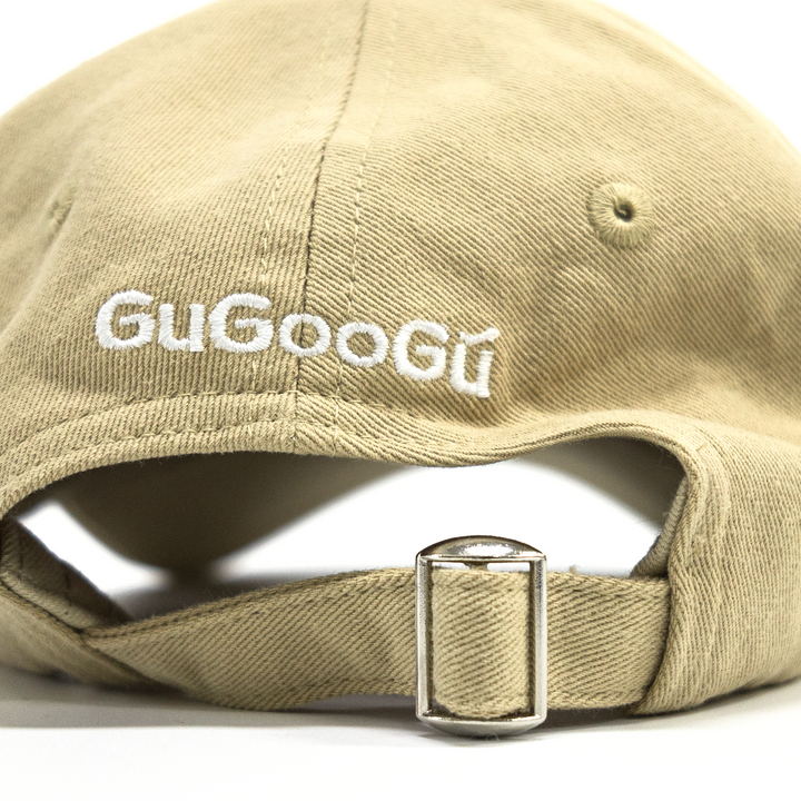 GUGOOGU 鴨舌帽後側圖 金屬調節扣 水洗棉棒球帽 簡約刺繡風格
