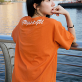 Gugoogu Contrast Stitch Cursive Logo Pocket Slim Fit T-Shirt | Orange | Hong Kong Original Design
