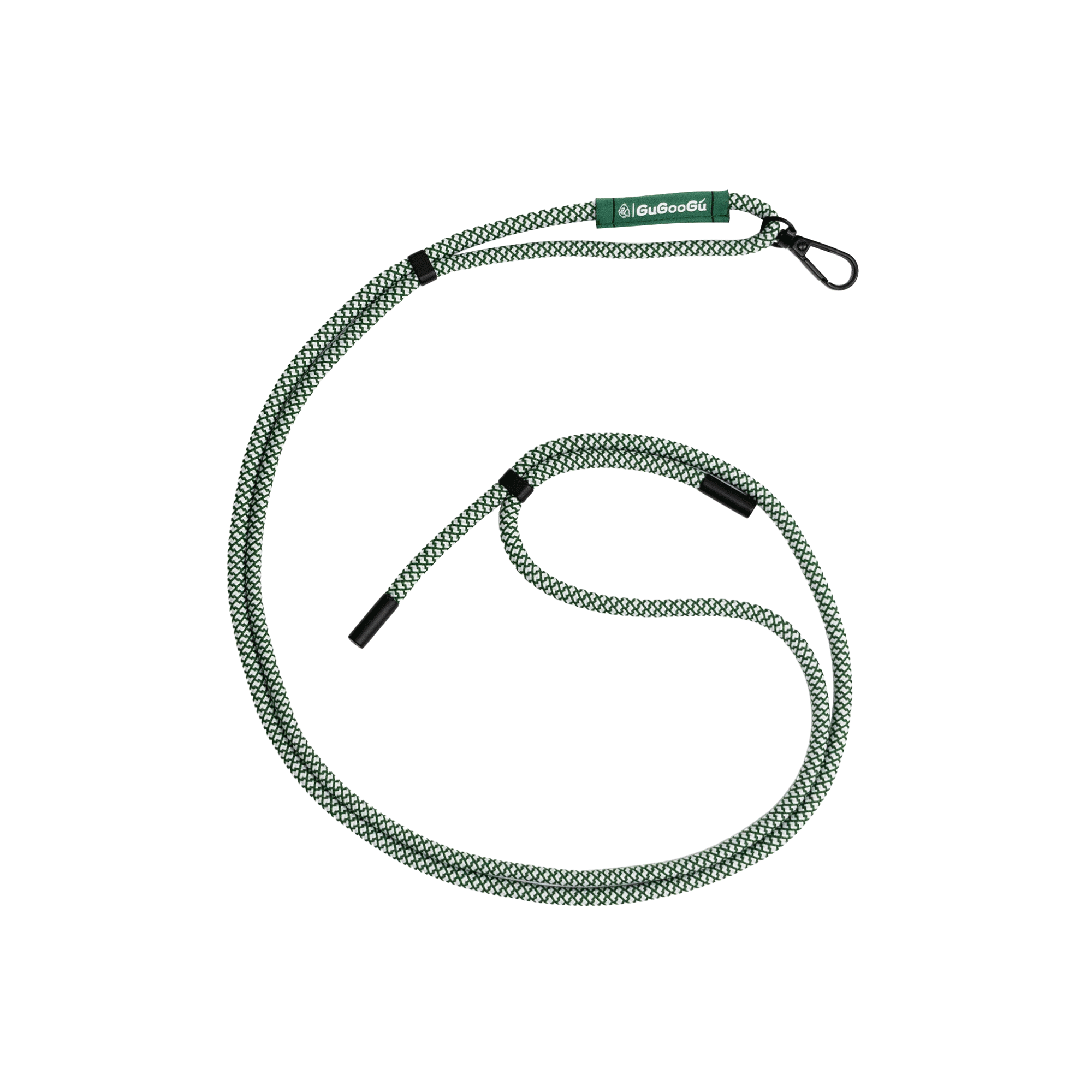 這是GUGOOGU的綠白拼色手機掛繩，它是一款不需要換手機殼就可以將手機掛在身上的手機繩。