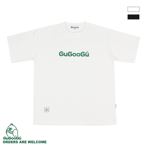 GUGOOGU經典白色T恤，簡約logo印花百搭T恤。
