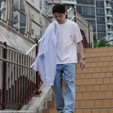 Gugoogu Japanese Style Blue and White Striped Oxford Shirt (Slightly Loose Fit) | Hong Kong Original Design