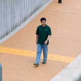 Gugoogu Classic Logo Pure Cotton Slightly Loose Polo Shirt | Green | Hong Kong Original Design
