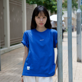 Gugoogu Contrast Stitch Minimalist Logo Slim Fit T-Shirt | Blue | Hong Kong Original Design