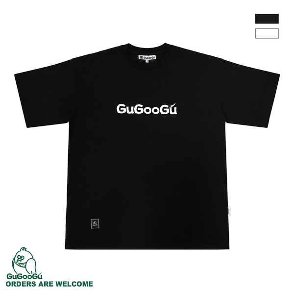 GUGOOGU黑色圓領T恤。經典百搭。可休閒可正式。適合多種場合。