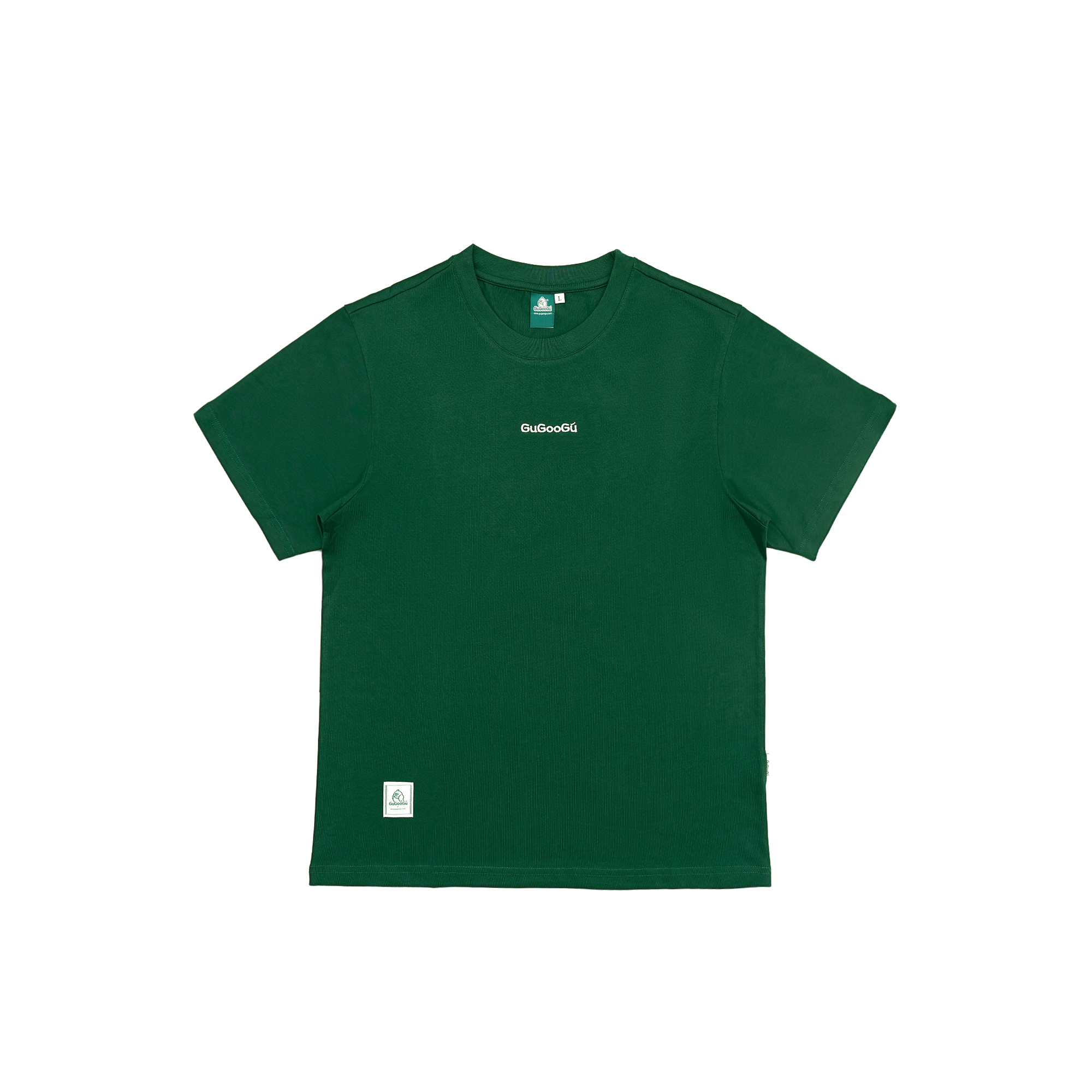 Gugoogu Contrast Stitch Minimalist Logo Slim Fit T-Shirt | Forest Green | Hong Kong Original Design