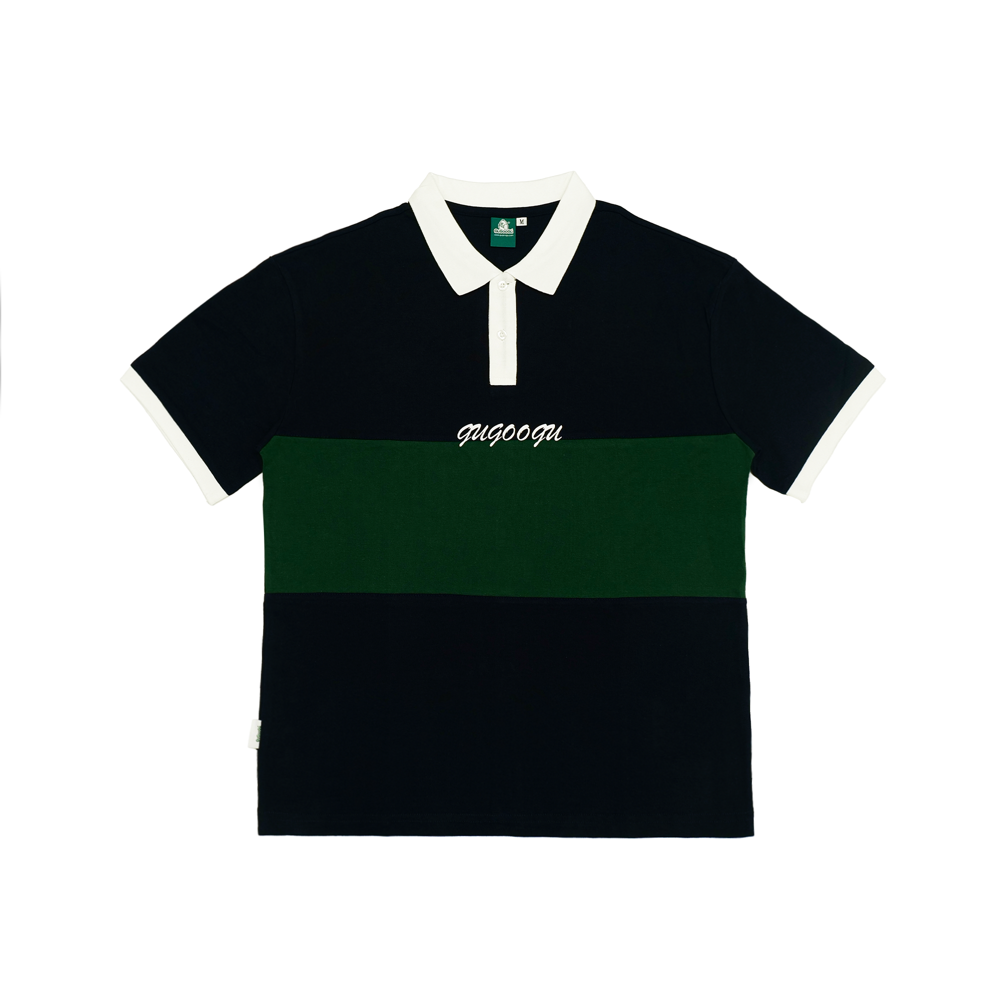 Gugoogu Classic Logo Pure Cotton Slightly Loose Polo Shirt | Forest Green | Hong Kong Original Design