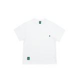Gugoogu Contrast Stitch Cursive Logo Pocket Slim Fit T-Shirt | White | Hong Kong Original Design