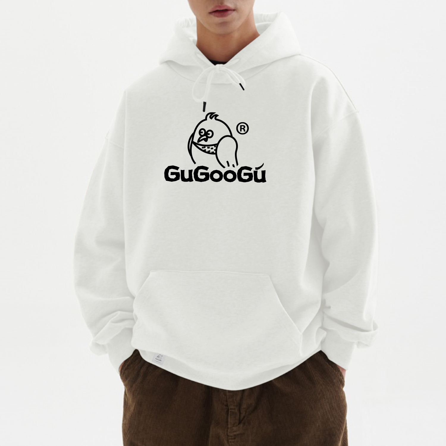 Logo Print Fleece Hoodie | White | Hong Kong Original Design